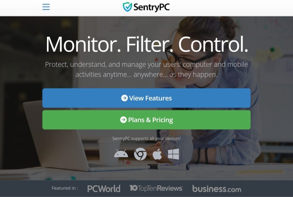 SentryPC interface